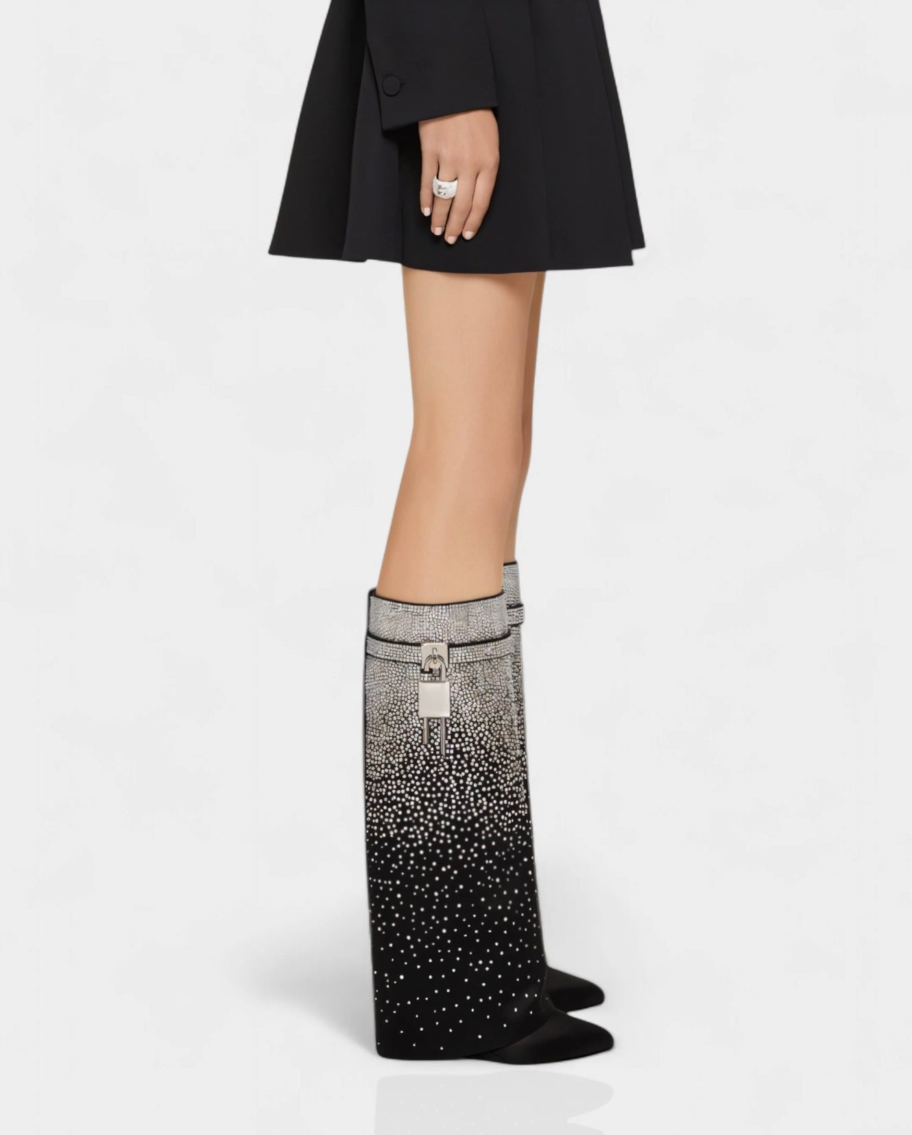 Lock Boots, Rhinestone Crystal