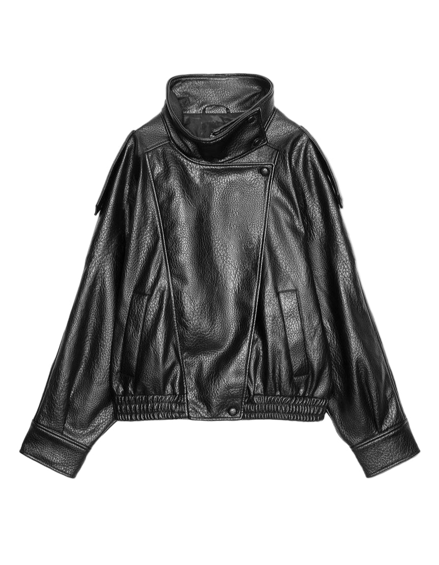 Victoria Faux Leather Bomber Jacket